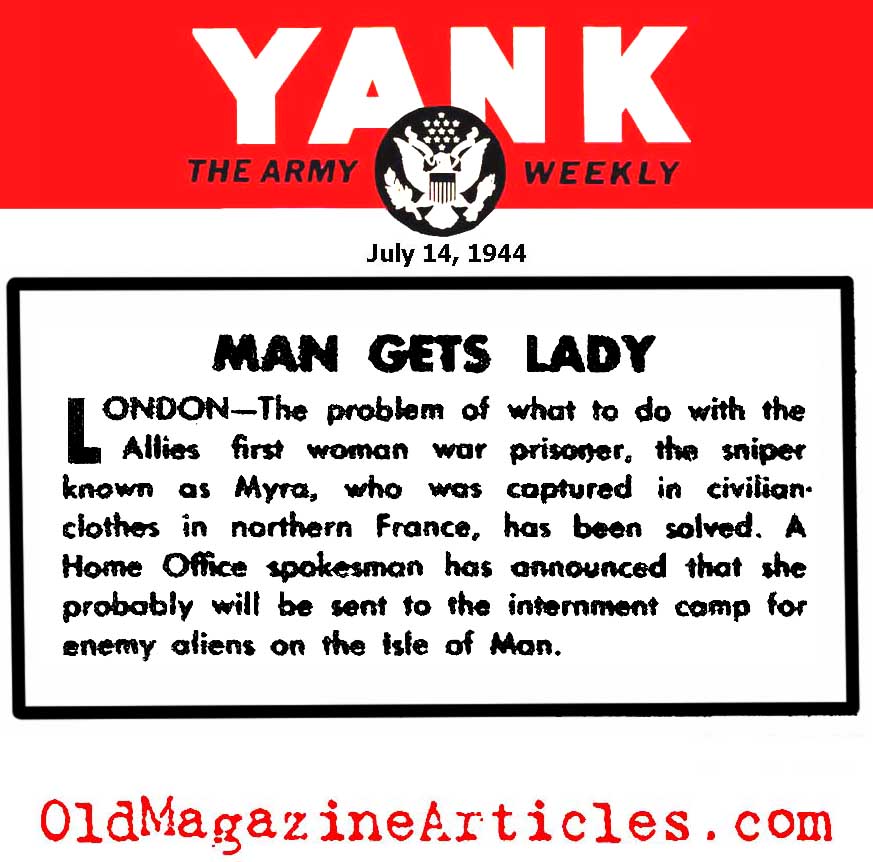 The Lady was a Sniper... (Yank Magazine, 1944)